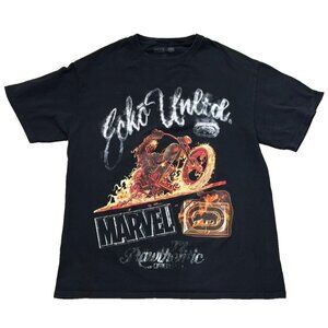Vintage Marvel Ecko Unltd Ghost Rider Graphic T-Shirt Black Size L Y2K